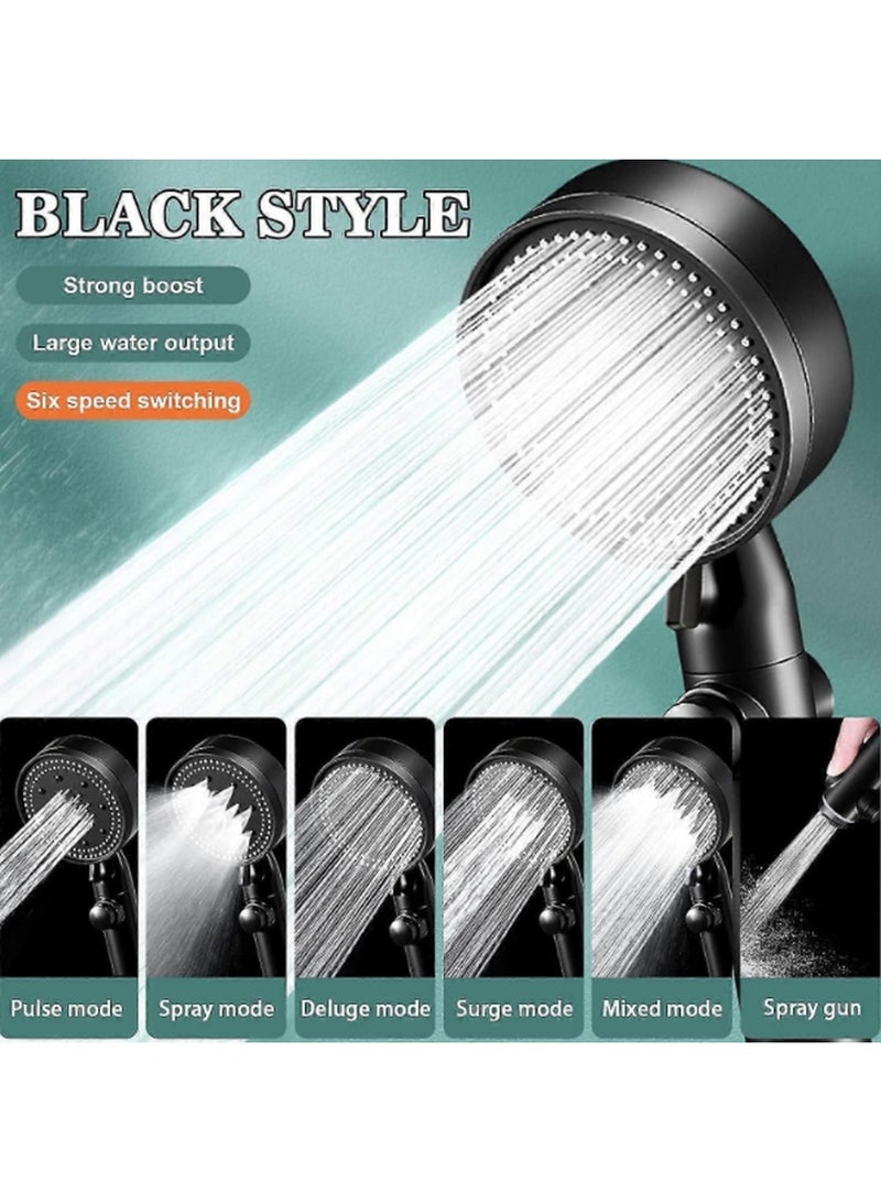 Kimaya 6 Functions Shower Head Shower Head With Handheld High Pressure-full Body Coverage Powerful Rain Water Softener Filtered Shower Head, 6 Spray Mod (Rich Black) - Image 2